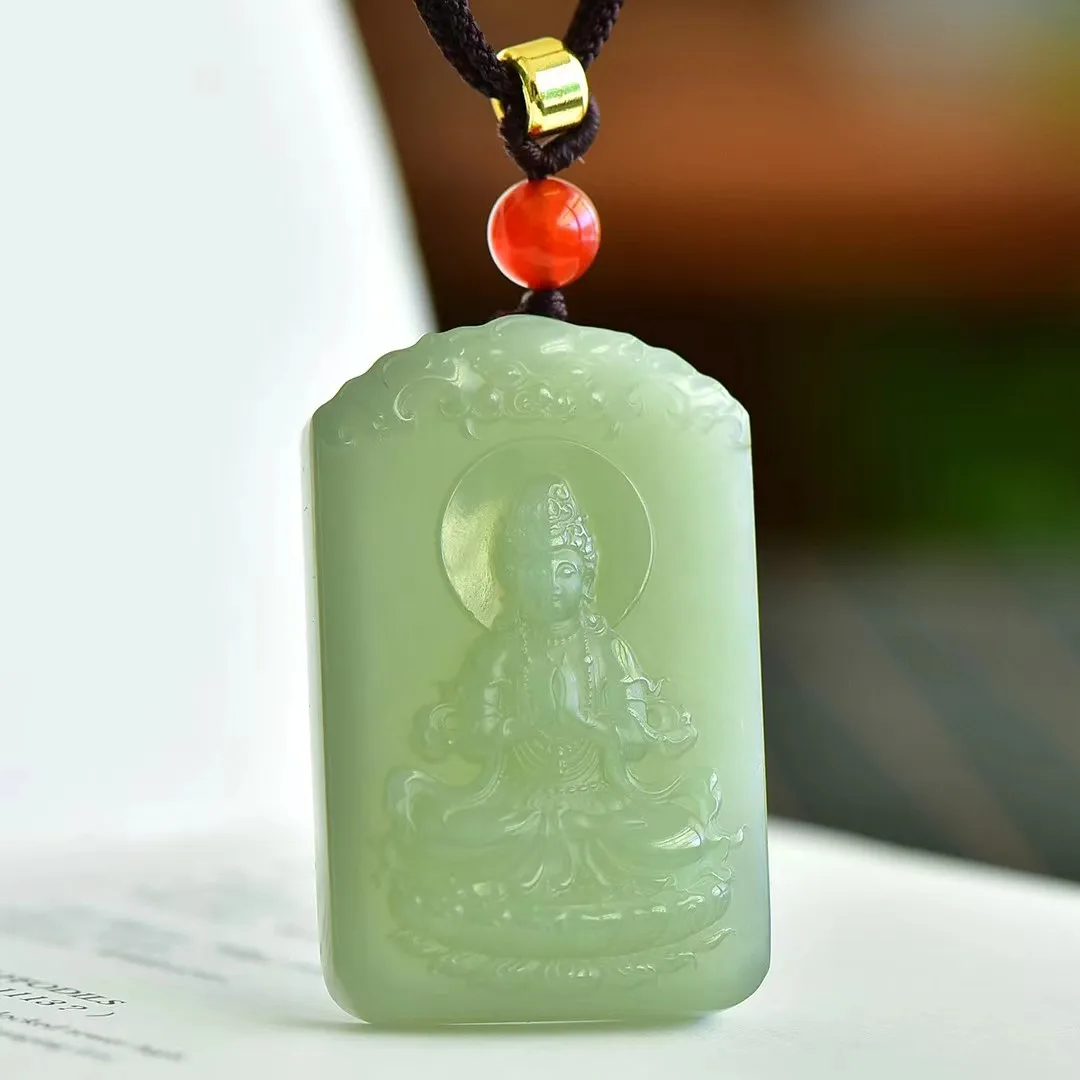 

Fine Hetian Jade 33*51MM Guanyin Pendant Jewelry