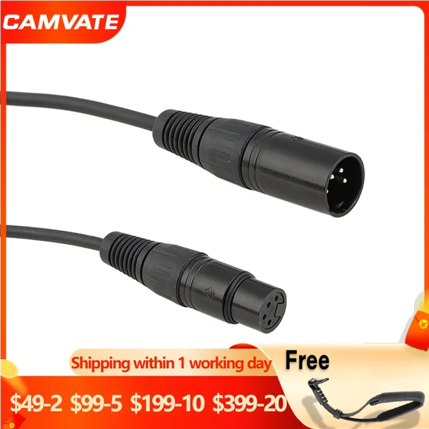 CAMVATE Standard 4Pin XLR Male To 4Pin XLR Female Power Cable Connector For Connecting 4-pin XLR Output To Input (16