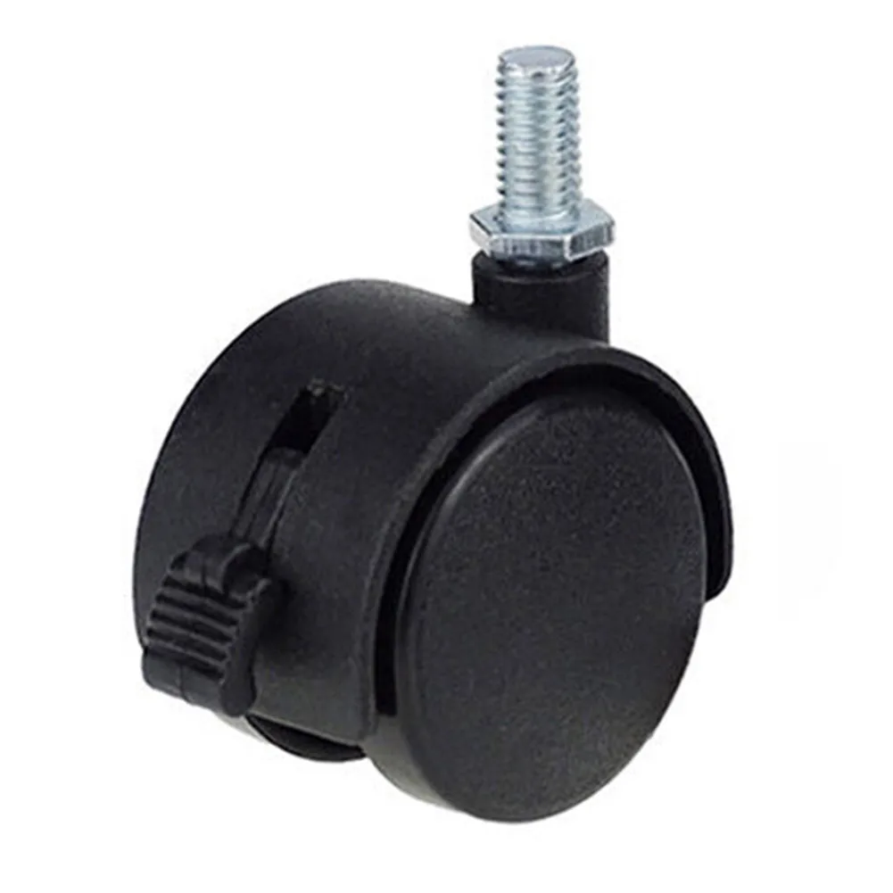 Rodas duplas para móveis, 40x30mm, rodízio giratório de 360 graus, rodas industriais, roda silenciosa, conector de haste rosqueada