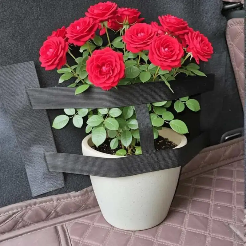 Adjustable Car Potted Plant Fixing Straps Non Slip Easy to Clean Flower Fasteners for Car Daily Decoration Use