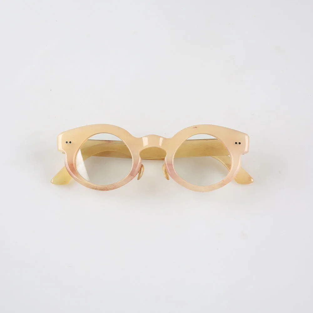 Eyeglass Frames Unique Irregular Vintage Optical Eyeglasses Retro Thick Handmade Honey Horn Prescription Man's Glasses Frames