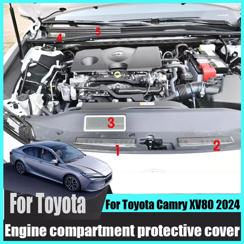

For Toyota Camry XV80 2024 interior Stainless steel Front hood dust cover Engine compartment exit protective cover Insect screen