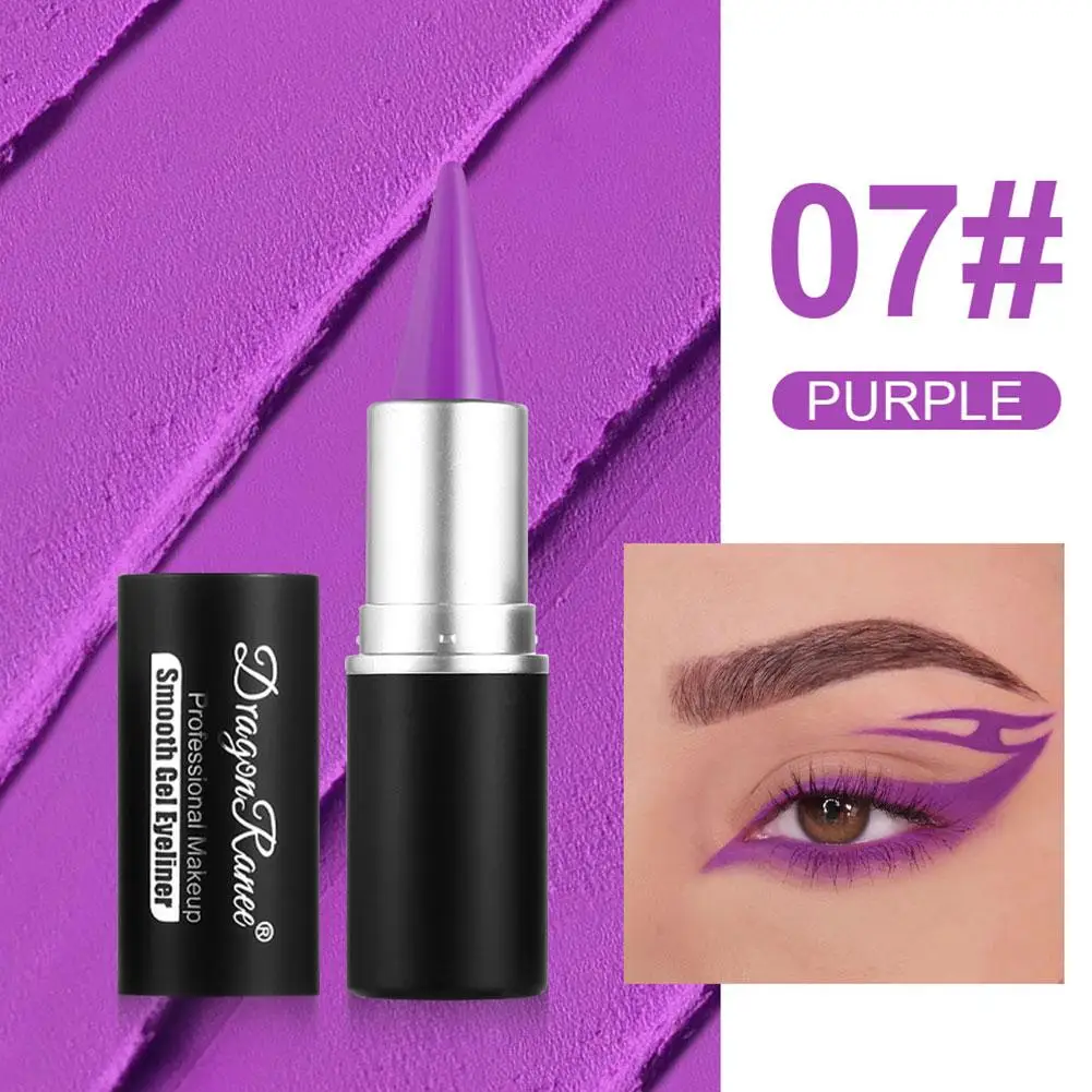 Eyeliner w kremie, czarny eyeliner w sztyfcie żelowym, szybkoschnący wodoodporny eyeliner, podwójne zastosowanie do ciemnej konturówki do ust Solid Eyeliner C7j7