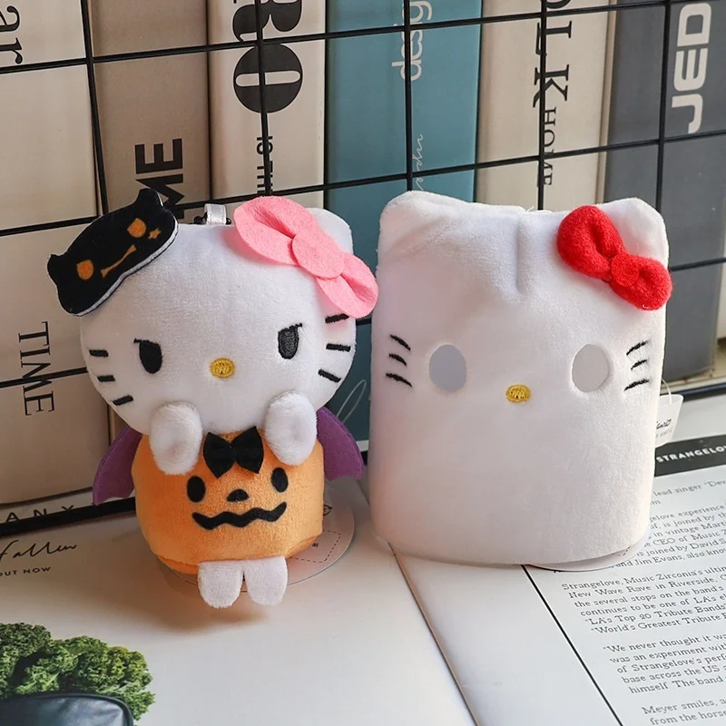 Série de halloween kt gato brinquedos de pelúcia kawaii dos desenhos animados bonecas brinquedos de pelúcia chaves pingentes mochilas decorações presentes do festival