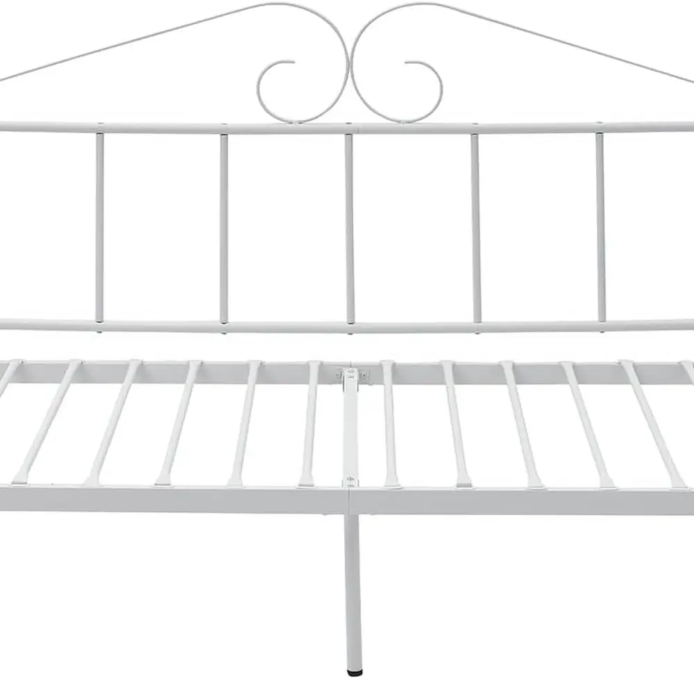 Rangka Tempat Tidur Twin dari Logam Putih dengan Sandaran Kepala, Platform Kasur, dan Pilihan Tempat Tidur Sofa untuk Ruang Tamu/Kamar Tamu