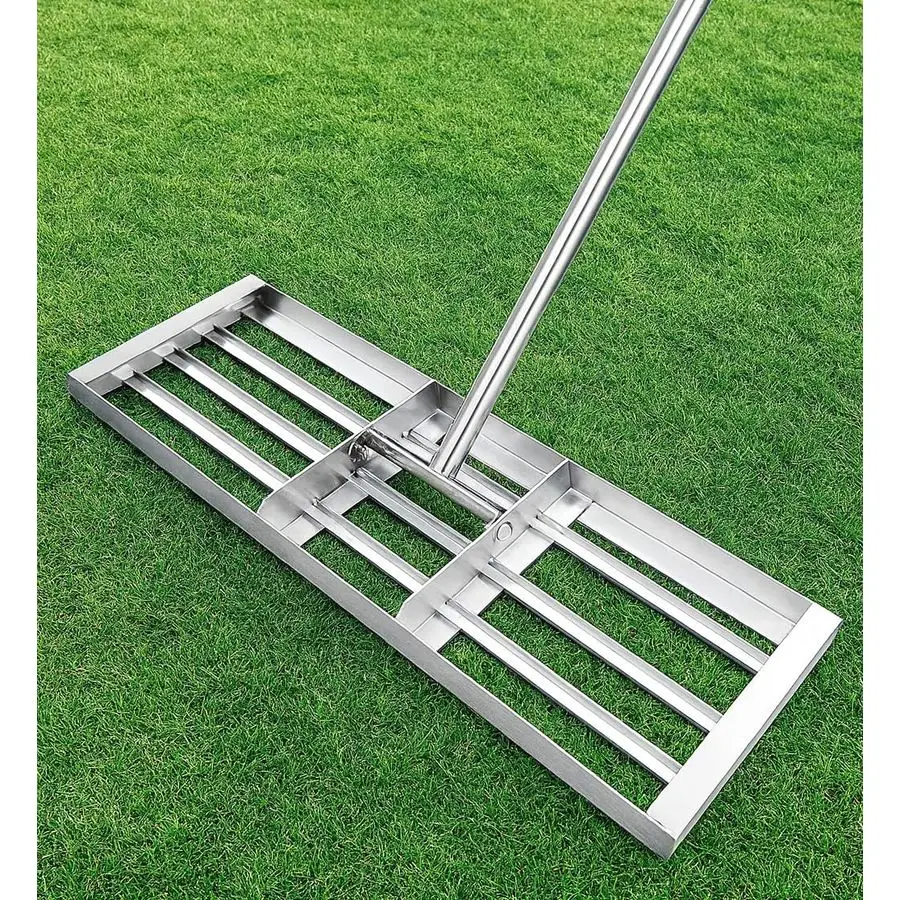 أداة تسوية العشب مقاس 30 × 10 بوصة، أداة تسوية العشب الاحترافية، مقابض للمروج، مشط المناظر الطبيعية شديد التحمل للفناء الخلفي، Ga