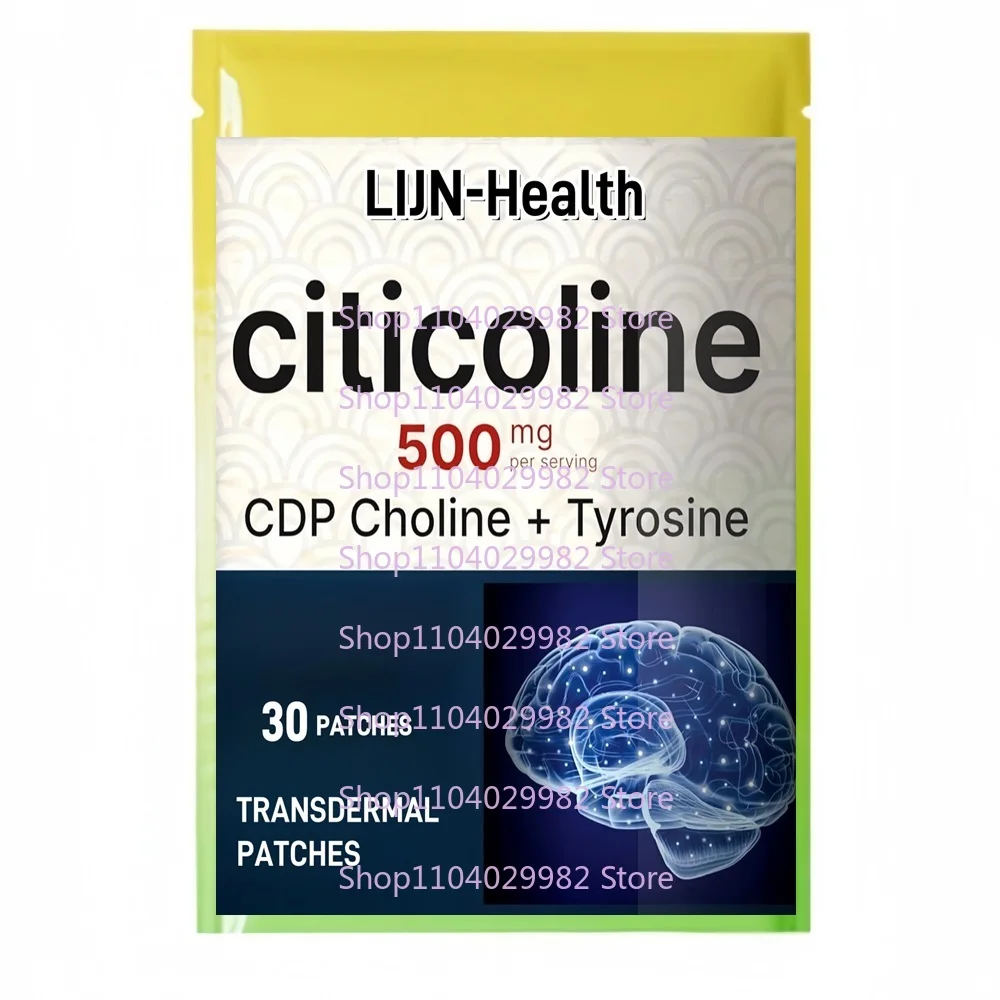 

30 пластырей Цитилиновые транспарительные пластыри с формочкой тиросина 2 в 1 — способствует здоровью мозга, памяти и фокусировки