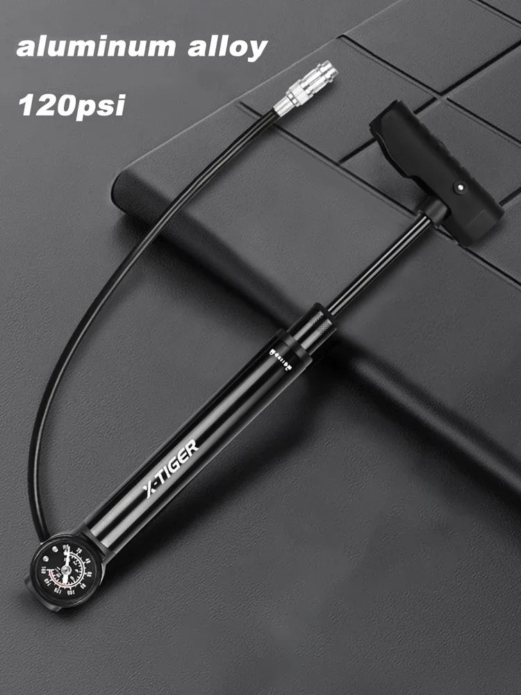 AliExpress X-TIGER 120 PSI Bicycle Air Pump With High-Pressure Gauge Multi-Function Bike Pump Aluminum Alloy Bicycle Pump with AV/FV Nozzle