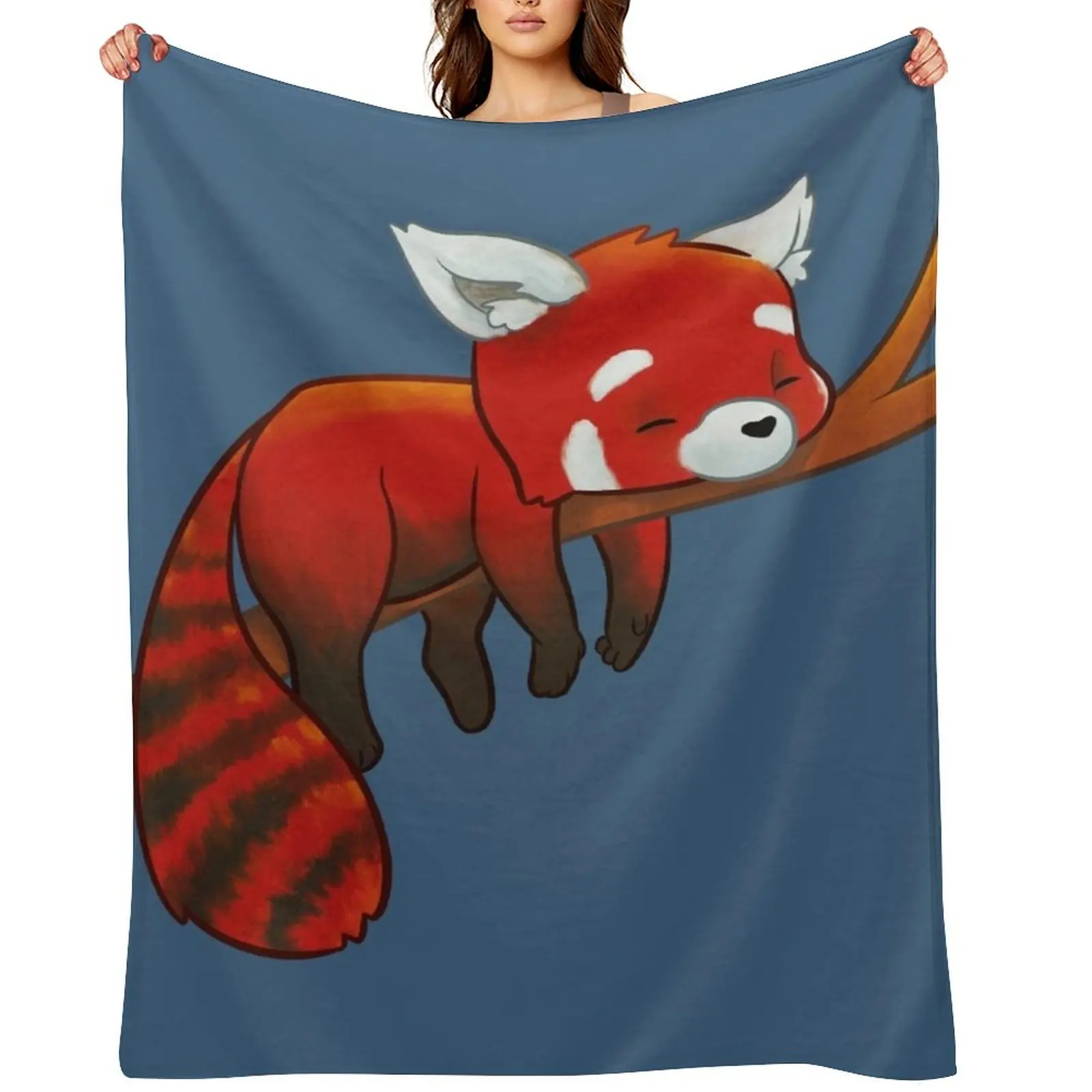 

Sleeping Red Panda Throw Blanket Hairy Giant Sofa Bed Fashionable Heavy Blankets