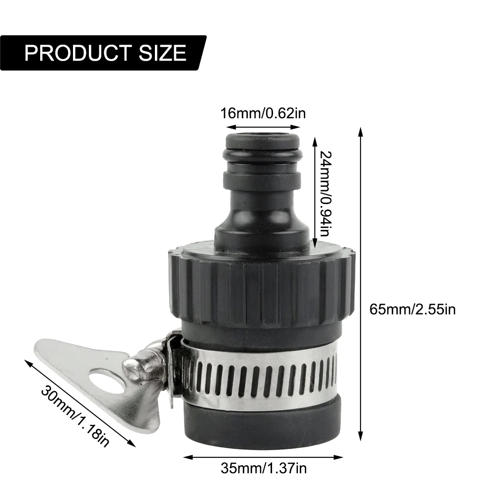 Rubinetto per attrezzi da giardino connettore rapido a prova di perdite rubinetto dell'acqua per rubinetti tra Clip in acciaio inossidabile per lavaggio auto da 18-24mm