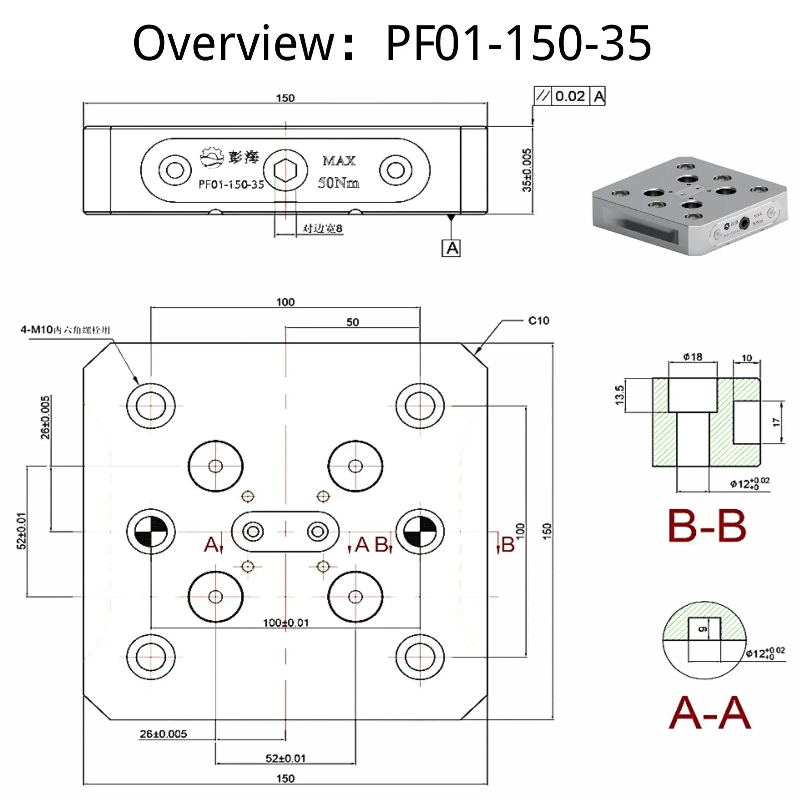 Fixture base for numerical control with zero positioning system