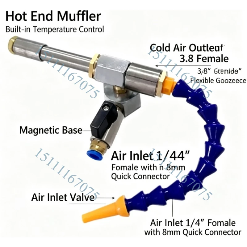 Stainless Steel Vortex Tube Large Temp Difference Integrated Molding Compressed Air Cooler Machining Spot Cooling Turbine Pipe