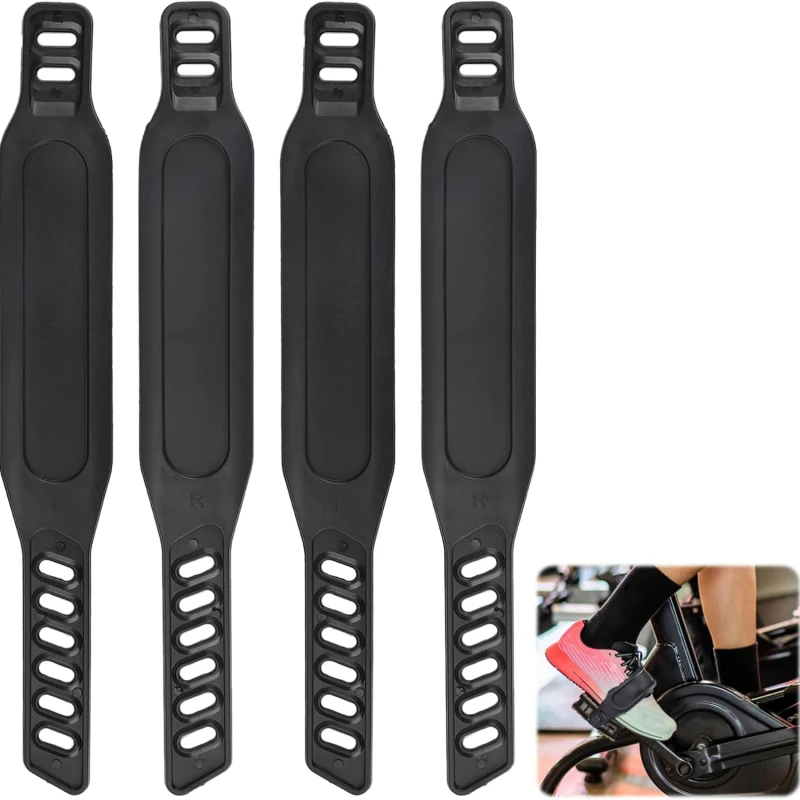 4Pcs Exercise Bike Belts Adjustable Length Bicycle Pedal Straps Generic for More Stationary Cycling Fix Bands Tape Fitness