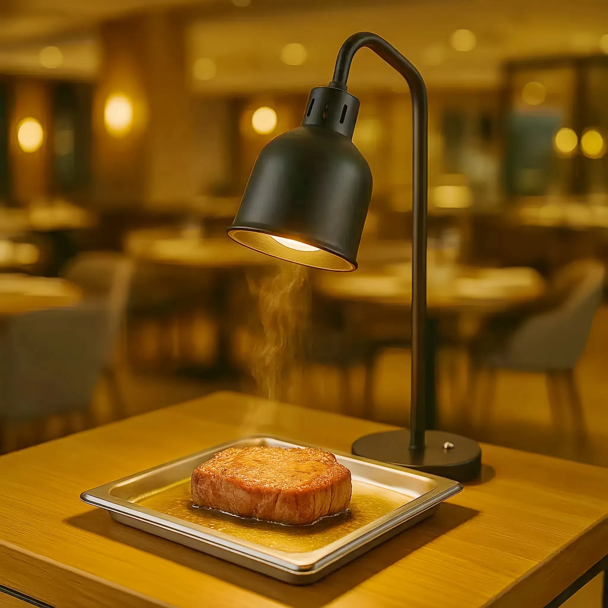 

Черная круглая лампа-подогреватель для фуршета, профессиональный подогреватель еды для гостиниц, ресторанов, банкетов, мощность 250 Вт