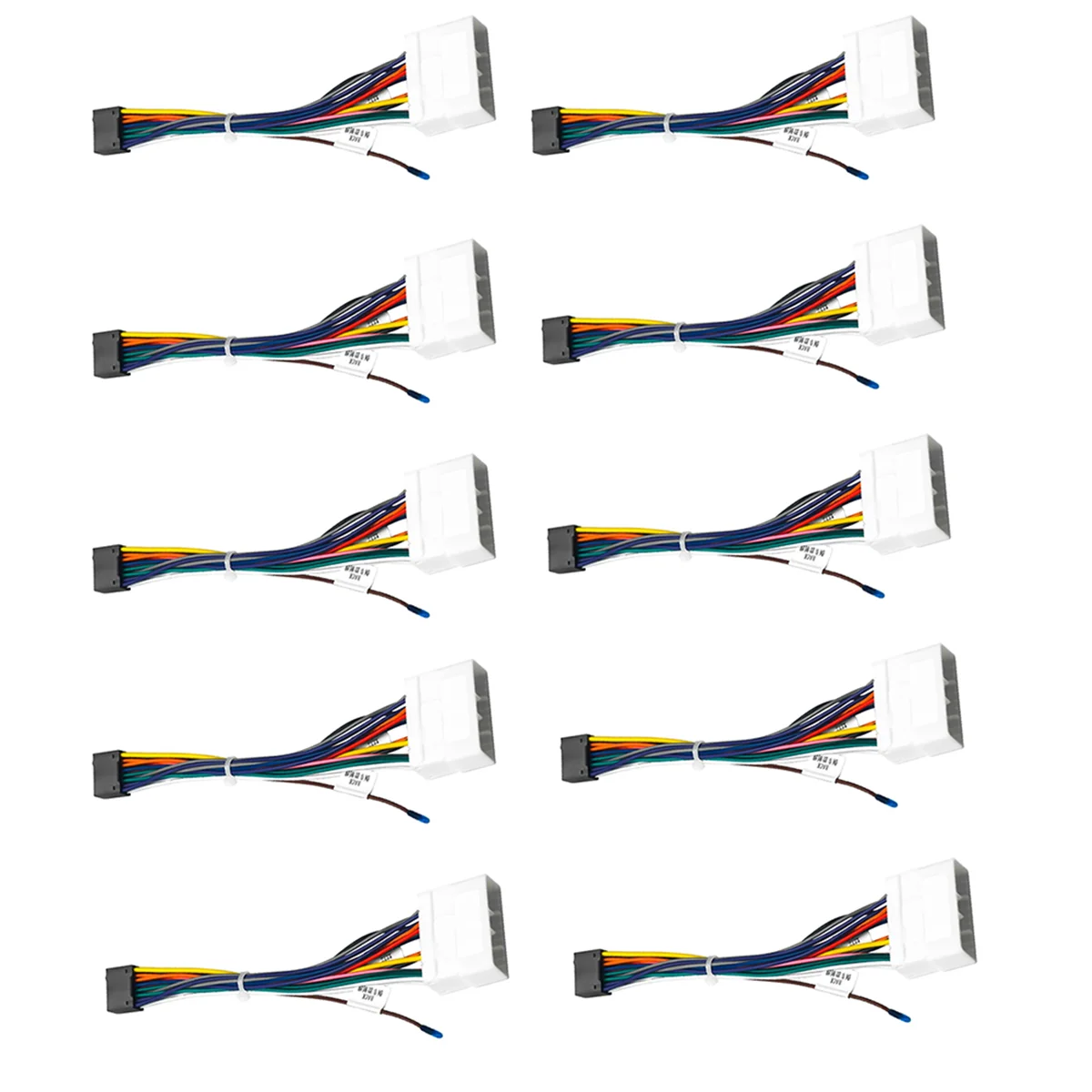 JAS-10Pcs Car Audio Radio 16 PIN Wiring Harness Adaptor for Ssangyong Chevrolet Spark Power Cable Plug Head Unit Harness