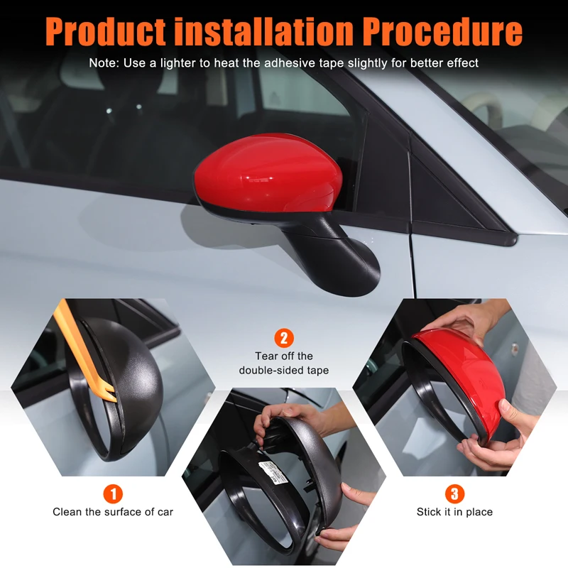 Für Fiat 500 Rückspiegelabdeckung, Schutzgehäuse für Auto-Seitenrückspiegel, Dekorative Abdeckung, ABS (Modifizierte Version) 2016-2023 – Detail 10