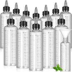 5Pcs 30/50/100/250ML  Graduated Plastic Squeeze Bottles Dispensing Bottles with Twist Top Cap Tattoo Pigment Ink Containers