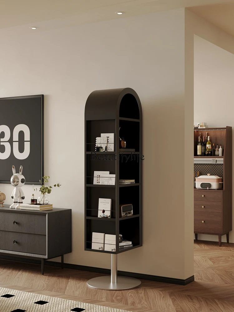 Bedroom fitting, rotating dressing, full-body mirror, floor-to-ceiling light luxury magazine rack, storage mirror cabinet