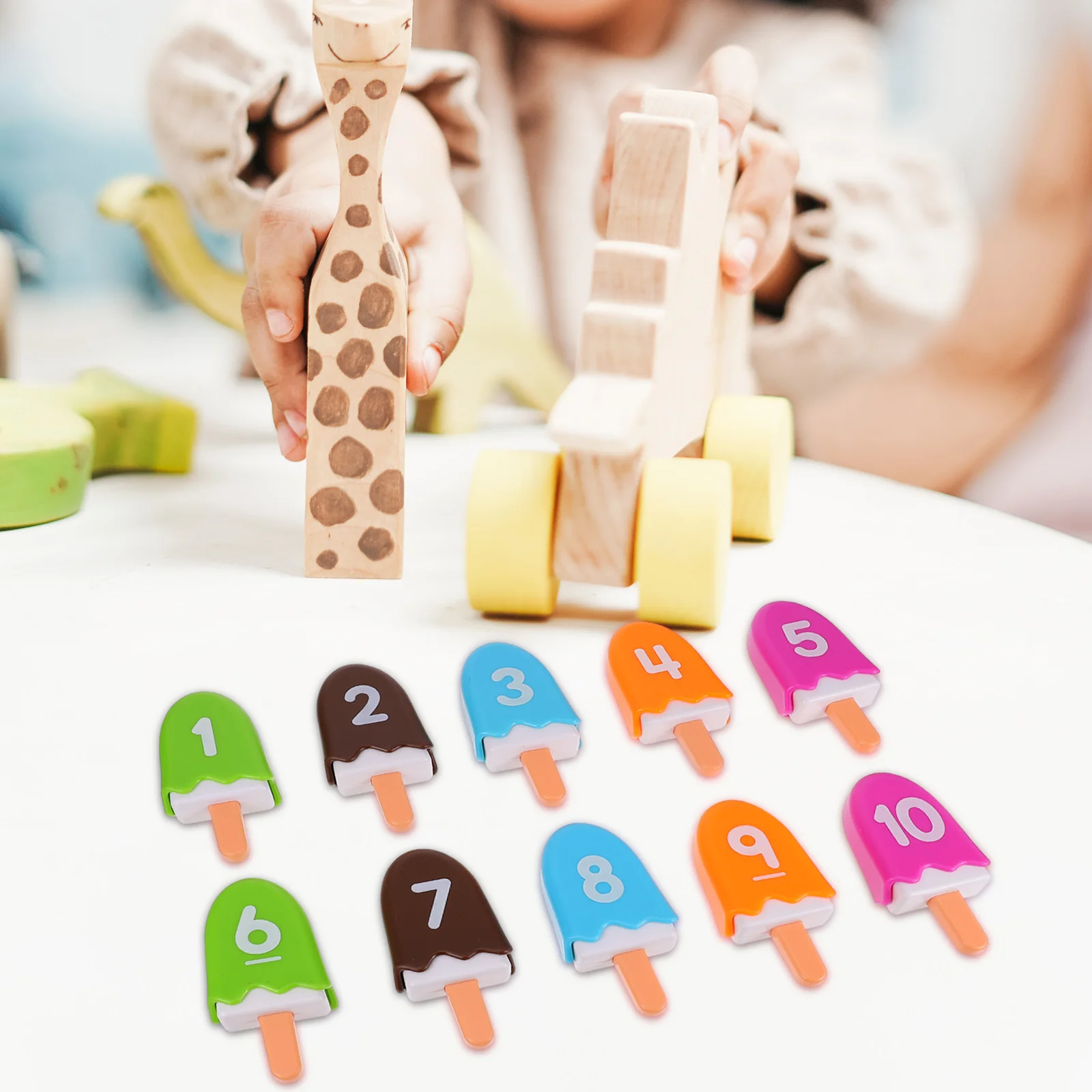 1 conjunto 1 conjunto digital picolé jogo crianças número aprendizagem fingir sorvete playset sortido cor correspondência educacional crianças