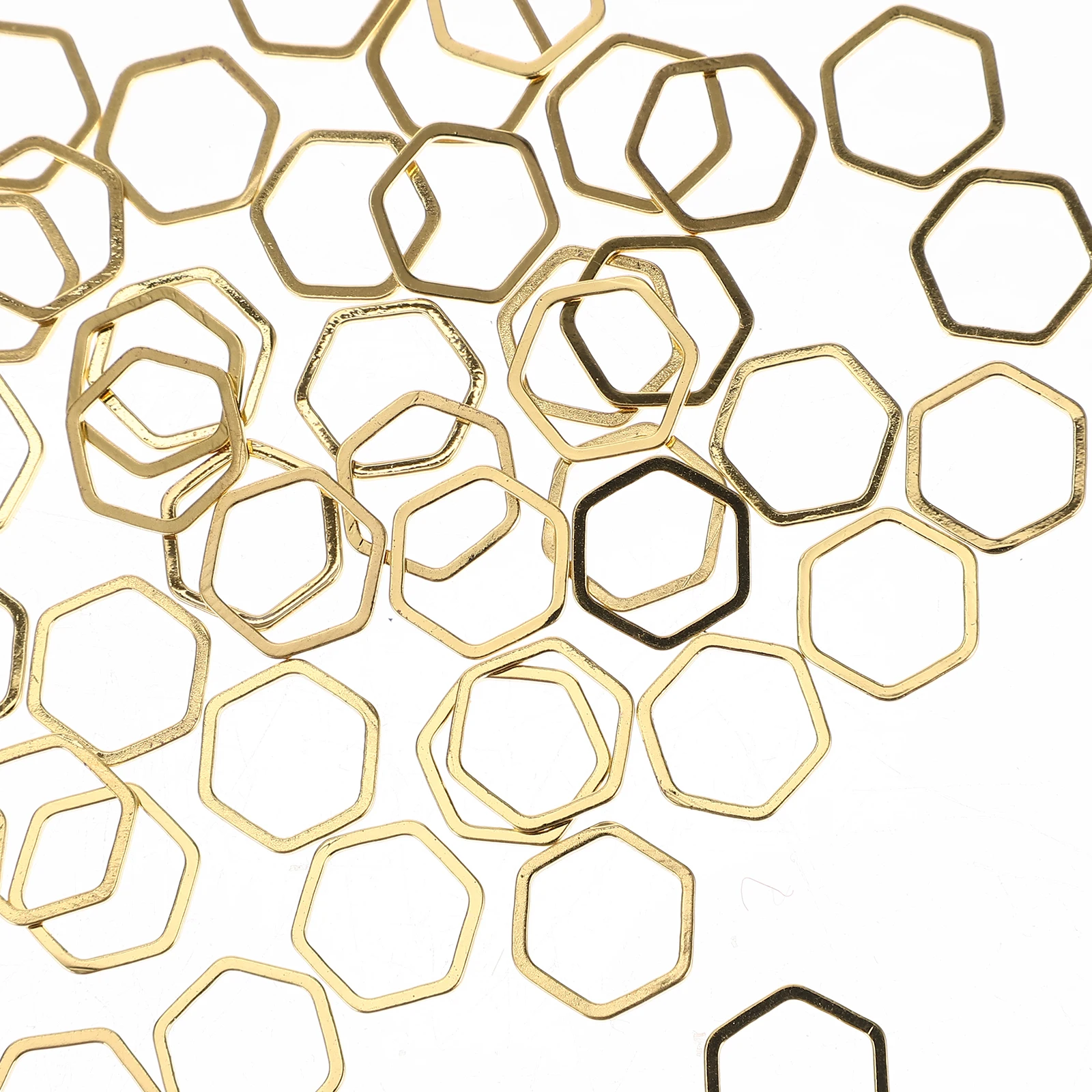 

50 Pcs Hexagonal Earring Pendant Earrings Making Charms for Jewellery Hollow Frame Pendants Metal Copper Woman Connector