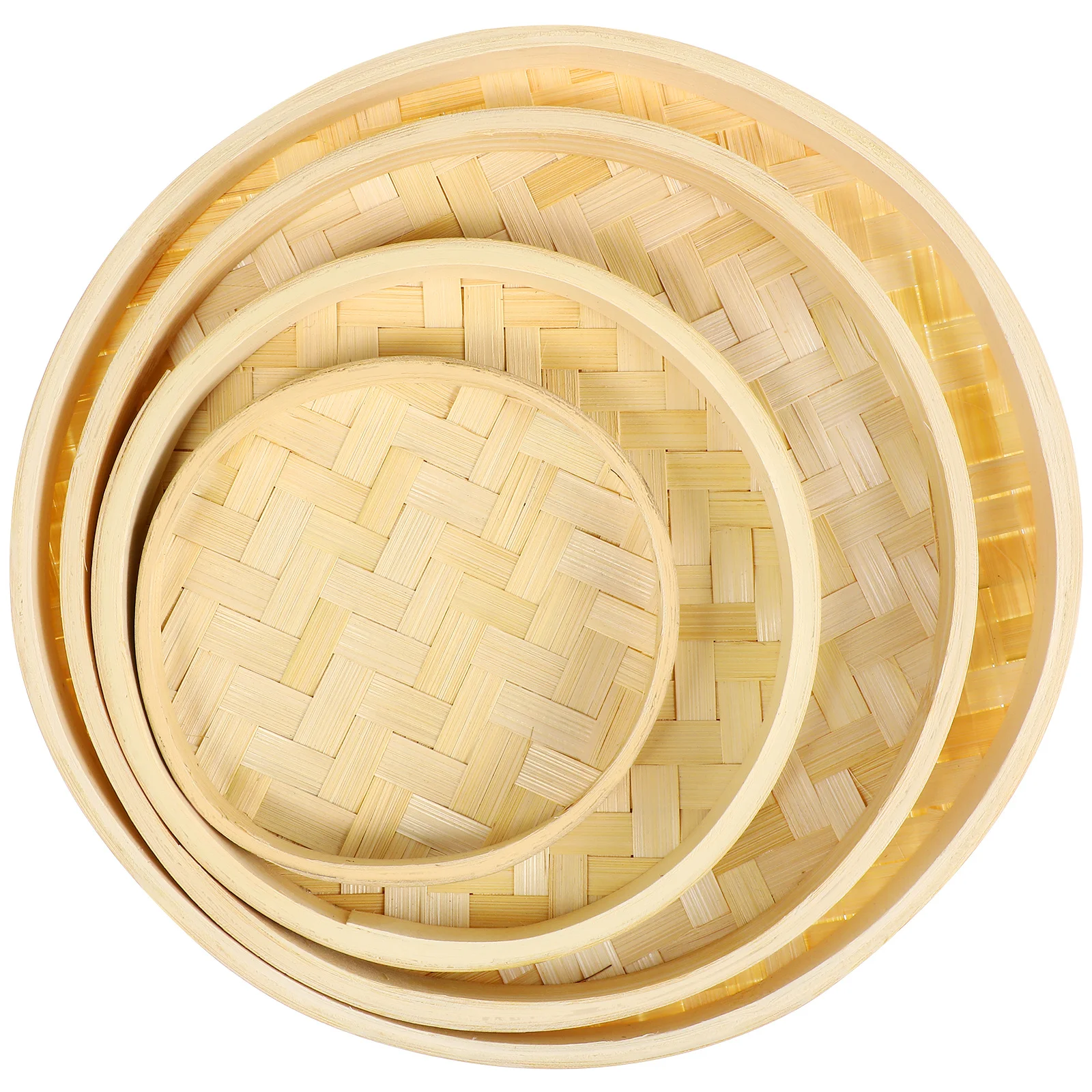 

4Pcs Handmade Bamboo Dustpan Storage Plate for Drawing Craft and Home Scene Decoration Fine Weaving Workmanship