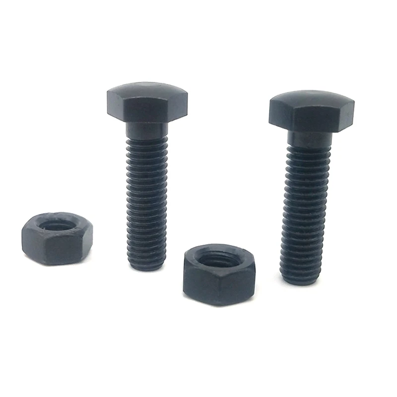 STCB SSTCB  M4-16 Locating Bolts - Round Hex Head  Black Stainless Steel Front Hardened Fine Thread Nickel Bolt With Nut