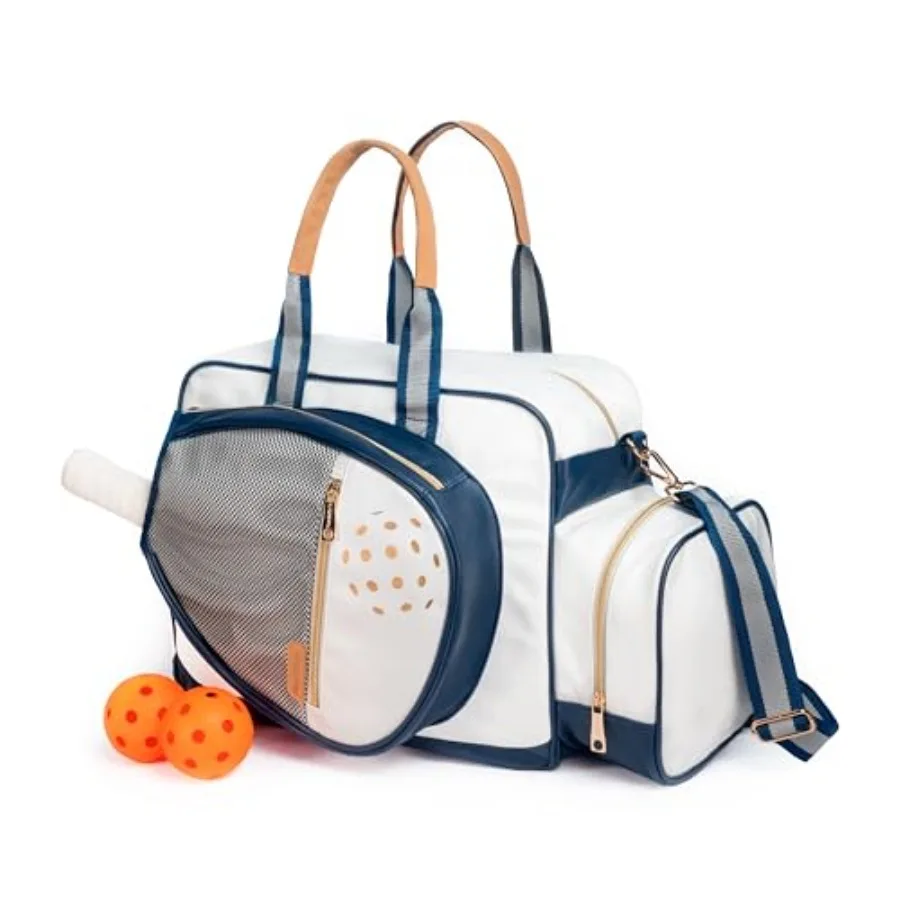 Pickleball Bag Women Stylish Tote Large Capacity Paddle Holder Shoe Compartment Elegant Lightweight Design Durable Zipper Pocke