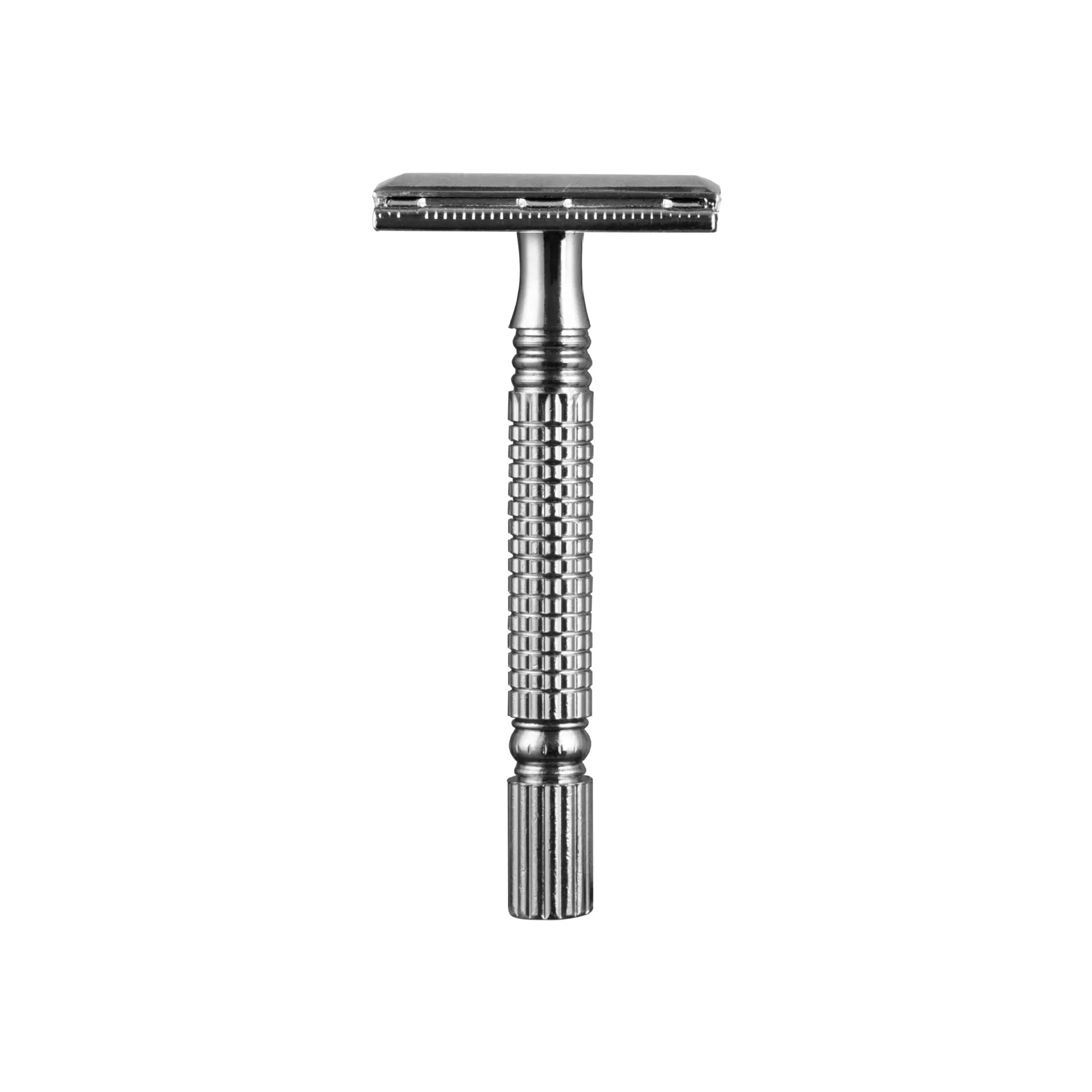 

All Metal Iron Chrome Plated Shaver Handle, Old-fashioned Men's Shaver Holder, Simple Manual Shaver Holder Razor