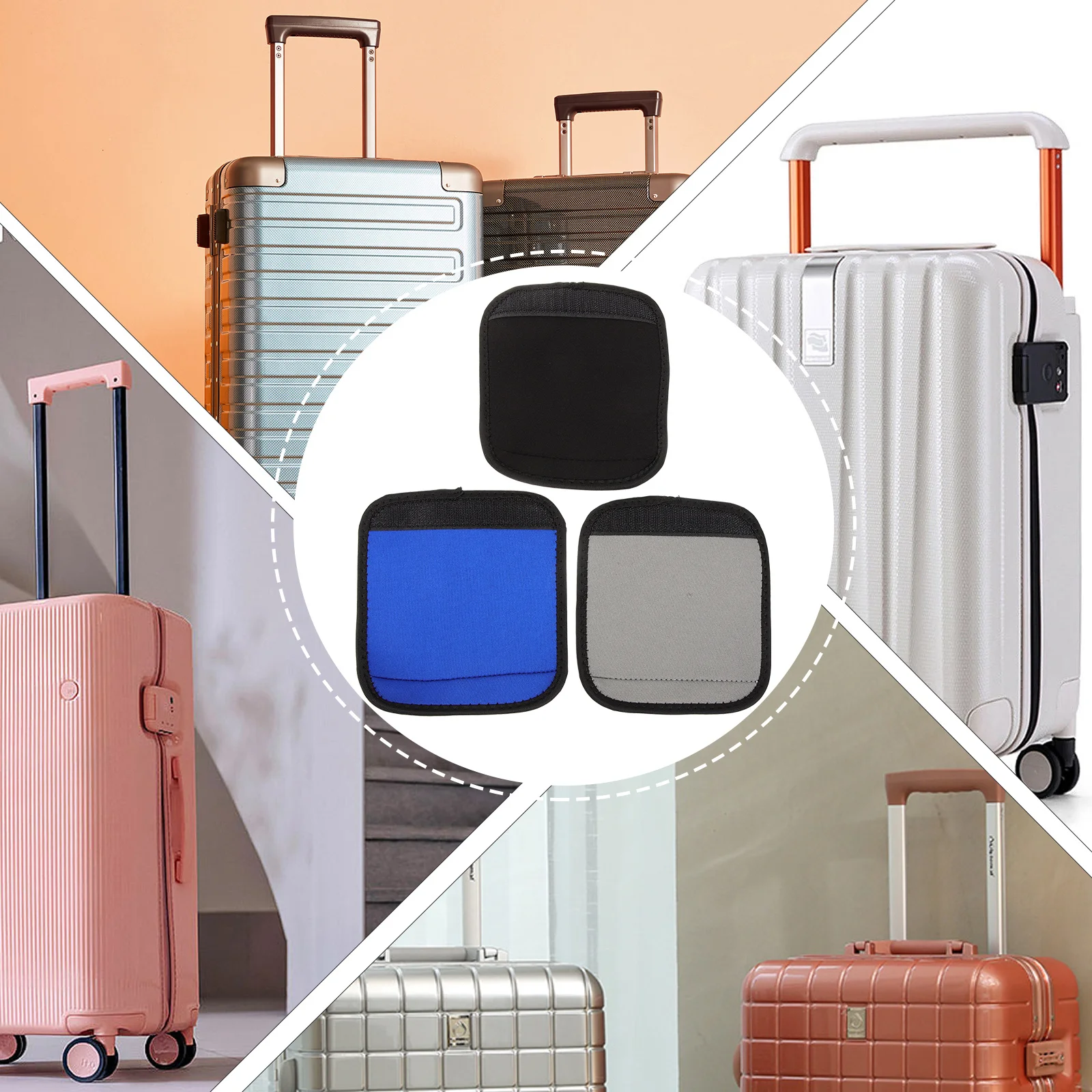 

3Pcs Luggage Handle Covers Adjustable Anti-Slip Wraps for Suitcase Travel Bag Handle Protection Protect Hands Purse Straps