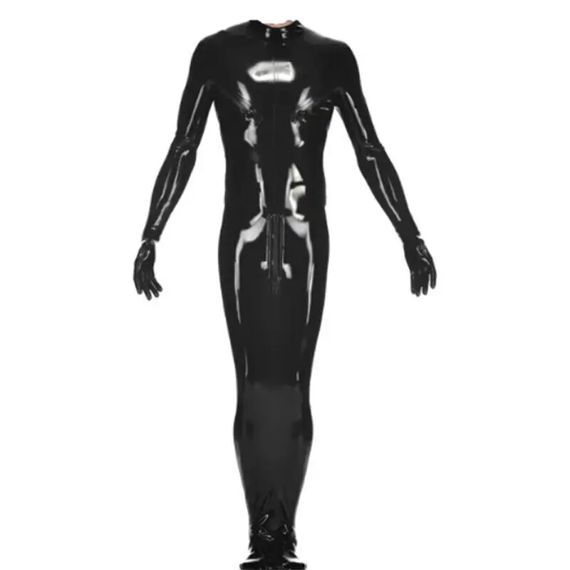 

Black Chlorination Latex Bondage Sleeping Bag Crotch and Back Zipper Rubber Sleeping Bag
