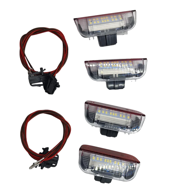 4x صالح لشركة فولكس فاجن باسات B6 B7 CC جولف 6 7 جيتا MK5 MK6 تيجوان شيروكو الأحمر LED باب السيارة تحذير ضوء ضوء الباب المجاملة #2