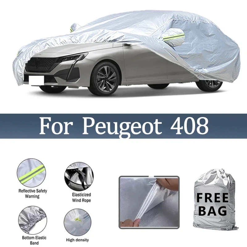 

For Peugeot 408 Car Cover Outdoor Protection Covers Snow Sunshade Waterproof Dustproof Exterior UV Car Accessories