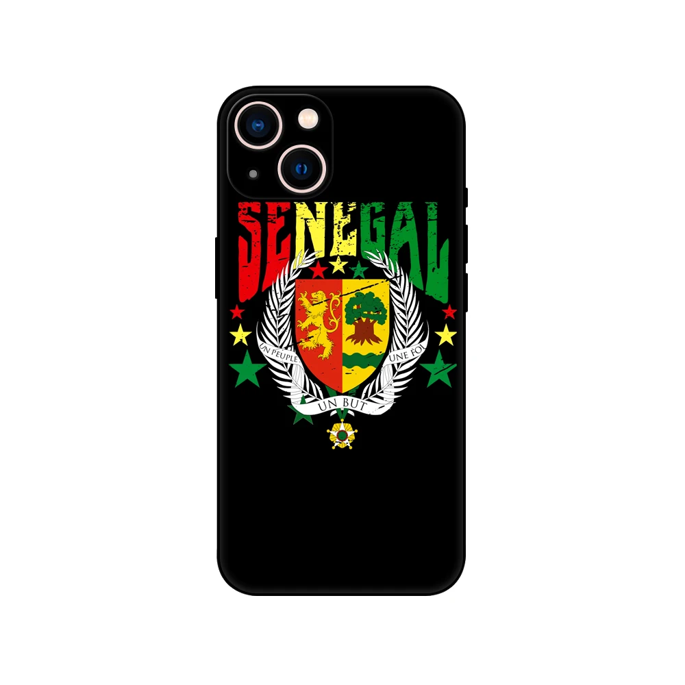 Senegal passport flag map，phone case for iphone，14 2020se 6s 7 8 plus x 10 XR XS 11 12 13 mini pro MAX black soft tpu back cover