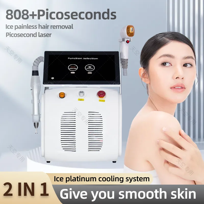 

2025 Portable 808nm Diode Laser Hair Removal Machine 2in1 Picosecond Tattoo Removal Painless Hair Removal High Intensity Pulses