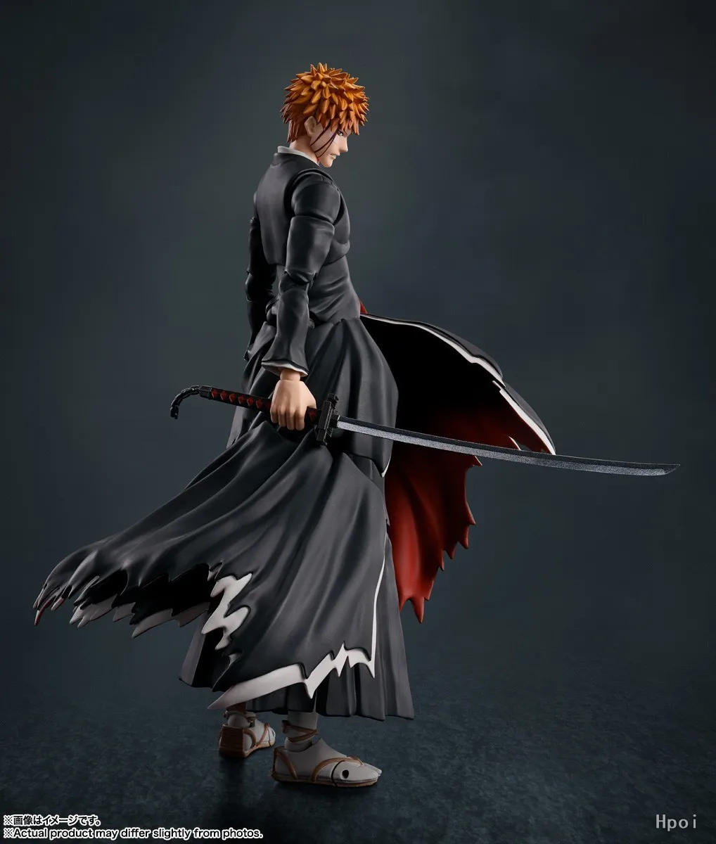 【متوفر】BANDAI SHF BLEACH Kurosaki Ichigo Crescent Moon Action Figure Model Toy