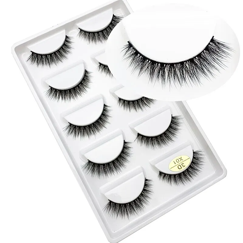 

Flash Girl The most popular 3DX E series 5pairs/set 3D mink False EyeLashes 5 Pairs 3D Natural Long faux mink Eyelashes