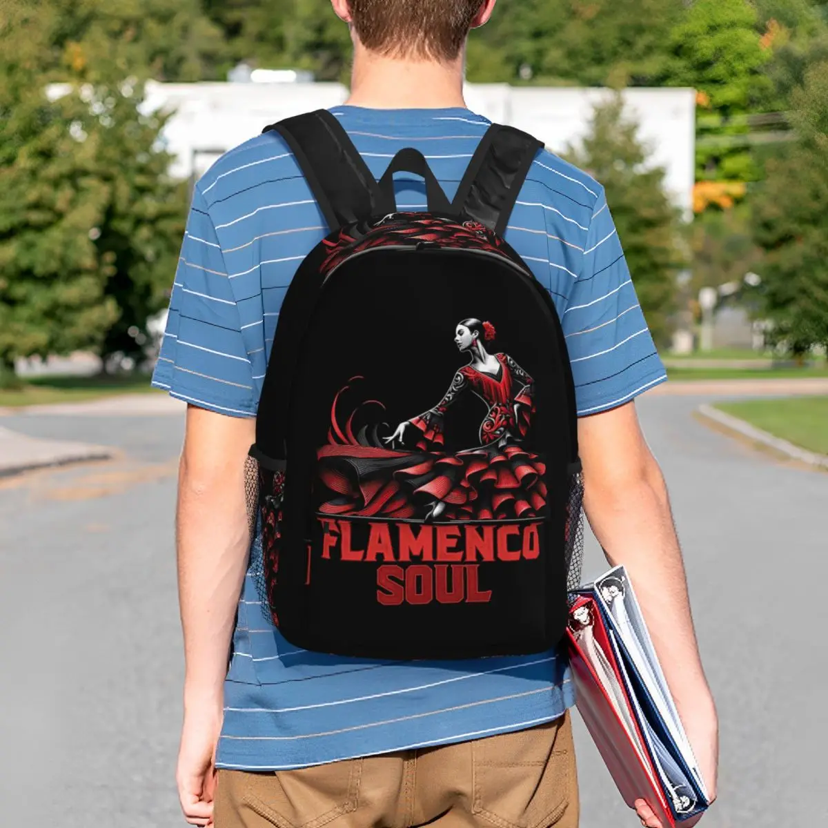 Elegant Flamenco Dance Art Flamenco Soul Backpack Student BookBag Kids School Bag Laptop Shoulder Bags for Men Women