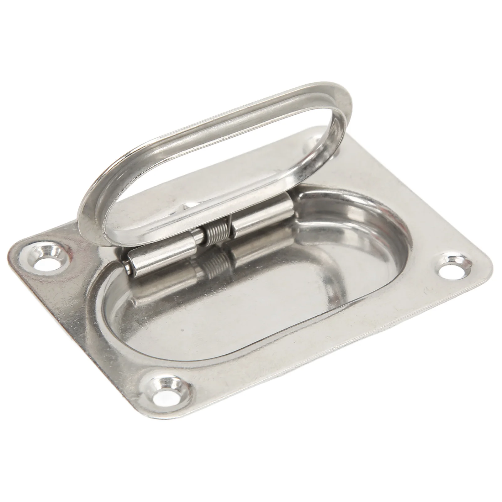 Boat Pull Flush Lift 76x57mm 304 Stainless Steel Highly Polished Hatch Pull Handle for RV Yacht