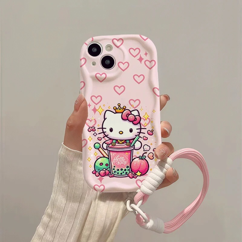 ハローキティ ランヤードケース OPPO A3 PRO A60 A3X A16 A5 Pro A17 A15 A15S A38 A18 A78 A79 A58 A98 A52 A78 A16S 電話ケース かわいい