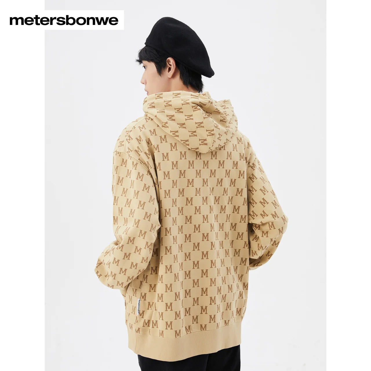 Metersbonwe Letter Loose Hoodie Women New Spring Knitted Embroidered 100 Cotton Printed Pullover Brand High Quality Top