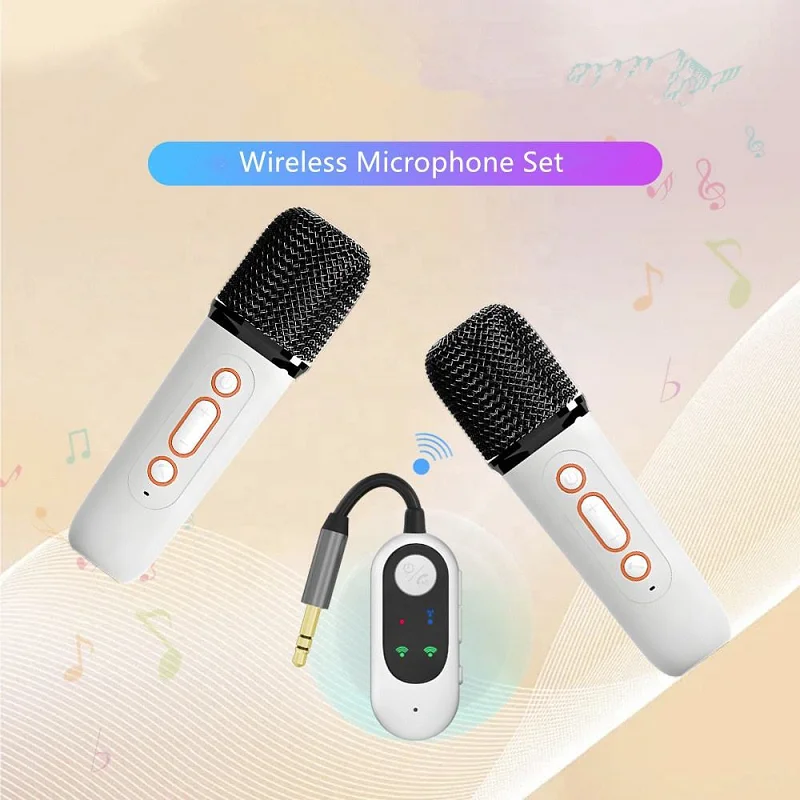 Microfono per karaoke wireless con cambio vocale con connettore per altoparlante per dispositivo Bluetooth da 3,5 mm - Macchina da canto portatile per auto/casole