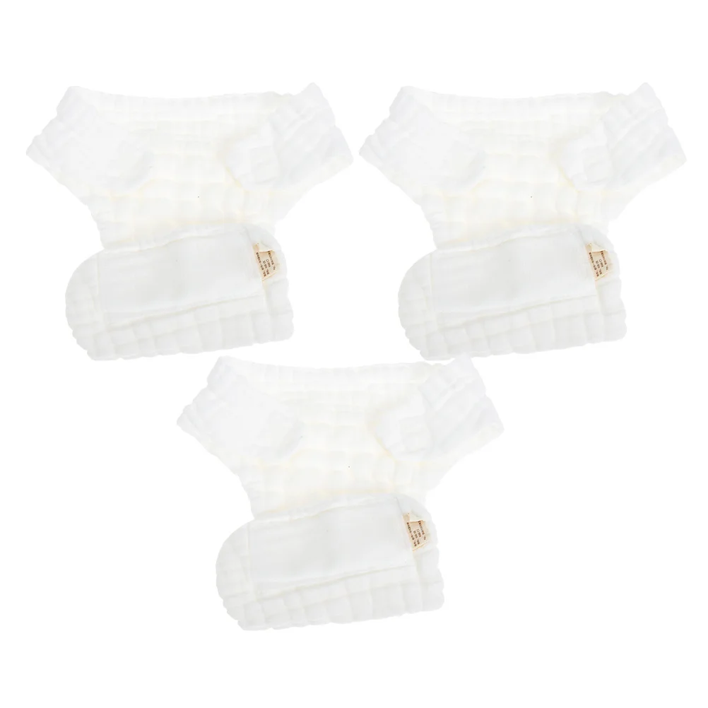 

3Pcs Cotton Cloth Diapers Washable Reusable Newborn Breathable Diaper Pants White Infant Boys Girls S