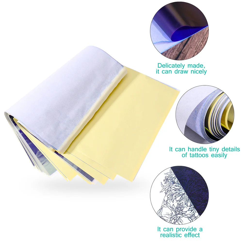 

40Pcs Tattoo Transfer Paper Heat Sensitive Tracing Stencil Paper Protection Green Color for Thermal Copier Tattoo