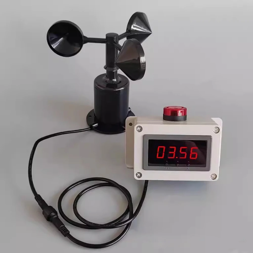 

Tower Crane Anemometer 0-30M/S Special Construction Site Wind Meter Alarm Wind Speed Test Meter Waterproof Sensor