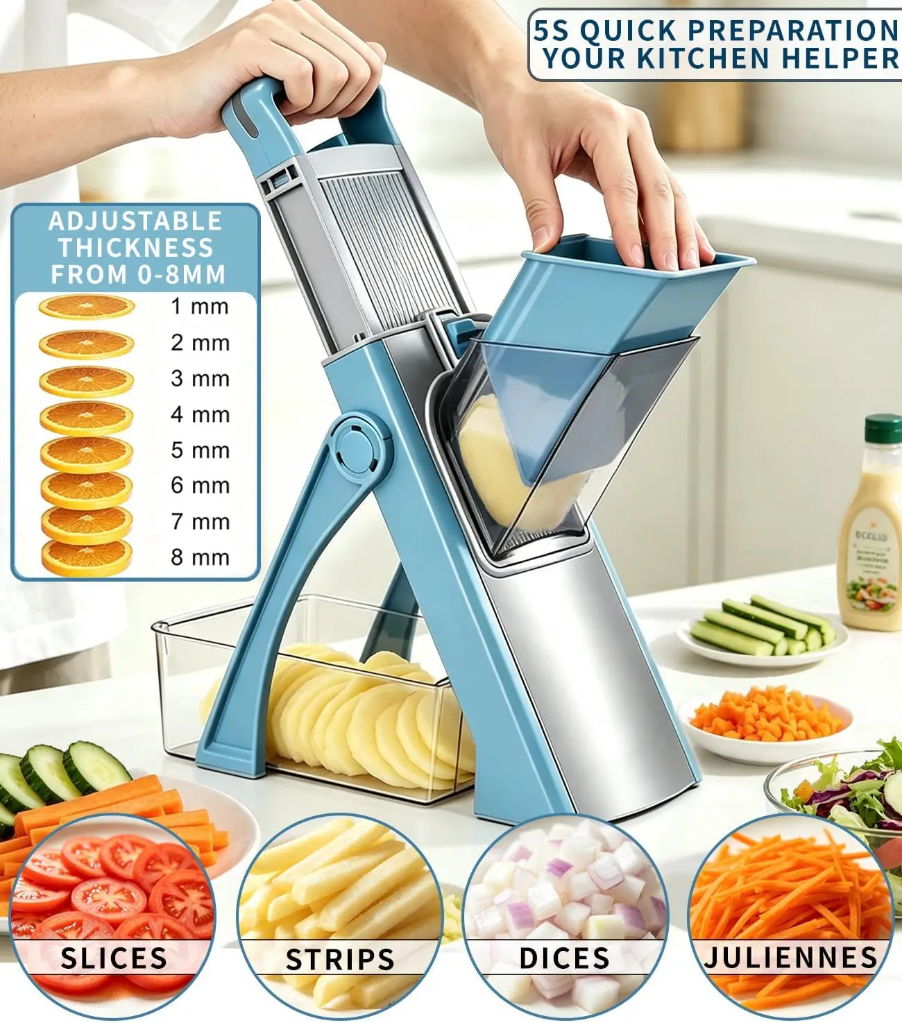 Multifunctional Vegetable Cutter Slicer Grater Manual Kitchen Shredder Slicing Tool Household Food Chopping Gadget Mandoline