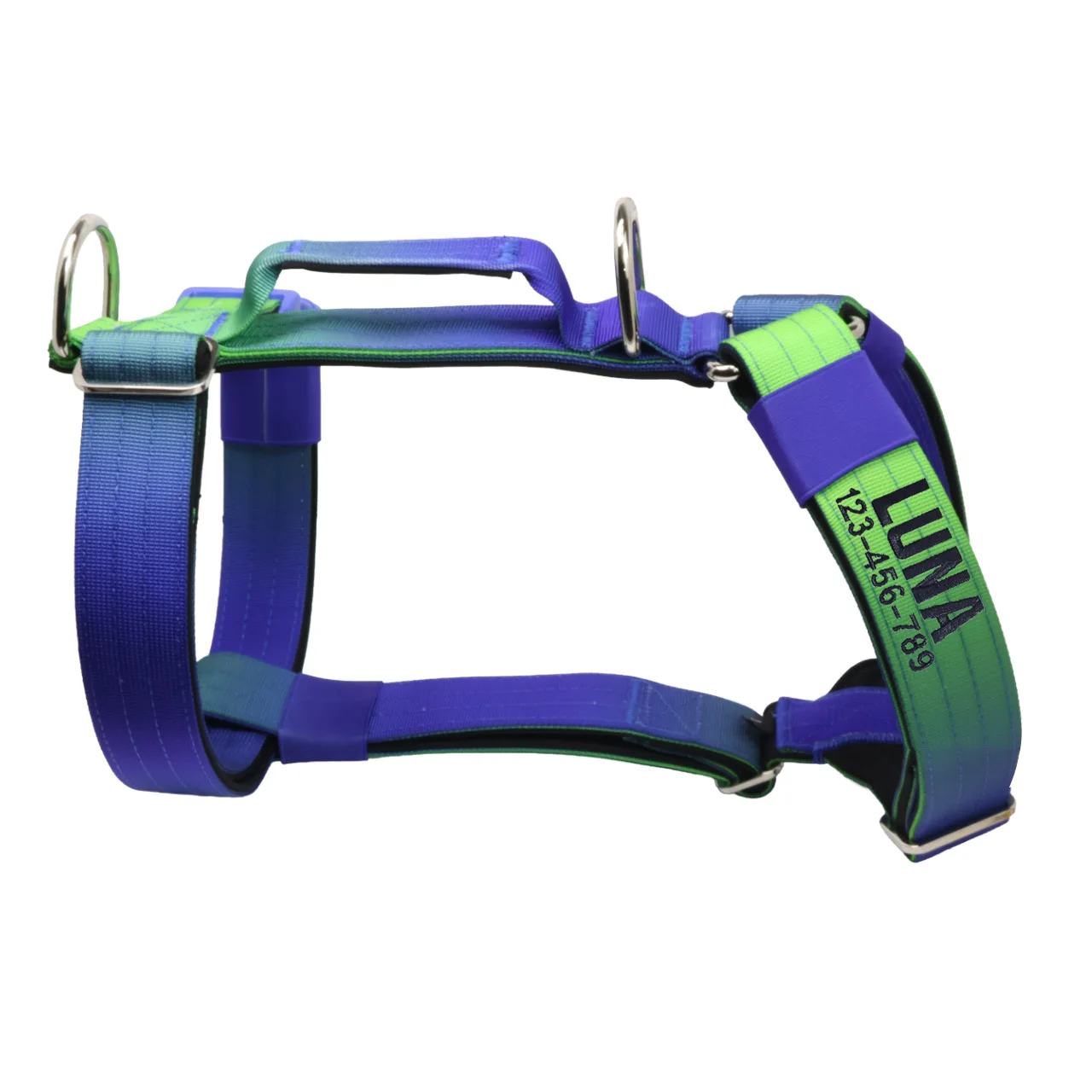 Custom Dog Harness Personalized Name Phone Gradient Knitted No Pull Adjustable Pet Vest for Small Large Dogs