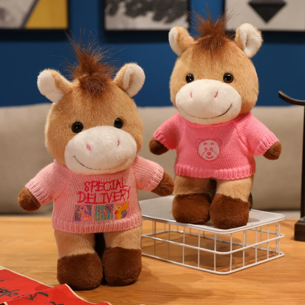 

30 см милая лошадь в свитере, плюшевая кукла, мягкая лошадь, мягкая игрушка, лечение счастливого комфорта, подушка для сопровождения, Рождественский подарок
