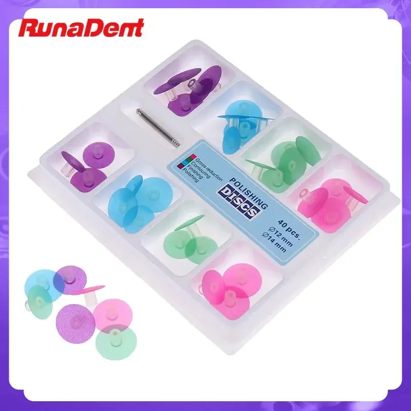 

40Pcs/box Dental Polishing Discs Gross Reduction Contouring Mandrel Stripes Set Materials Teeth Whitening