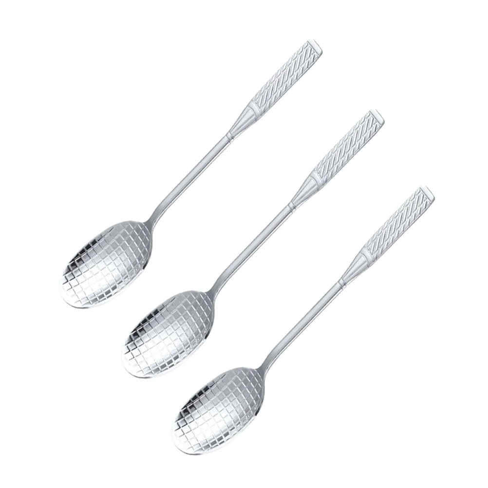 3 Pcs Premium Material Spoon Coffee Stirring Spoons Tennis Racket Shape Ice Cream