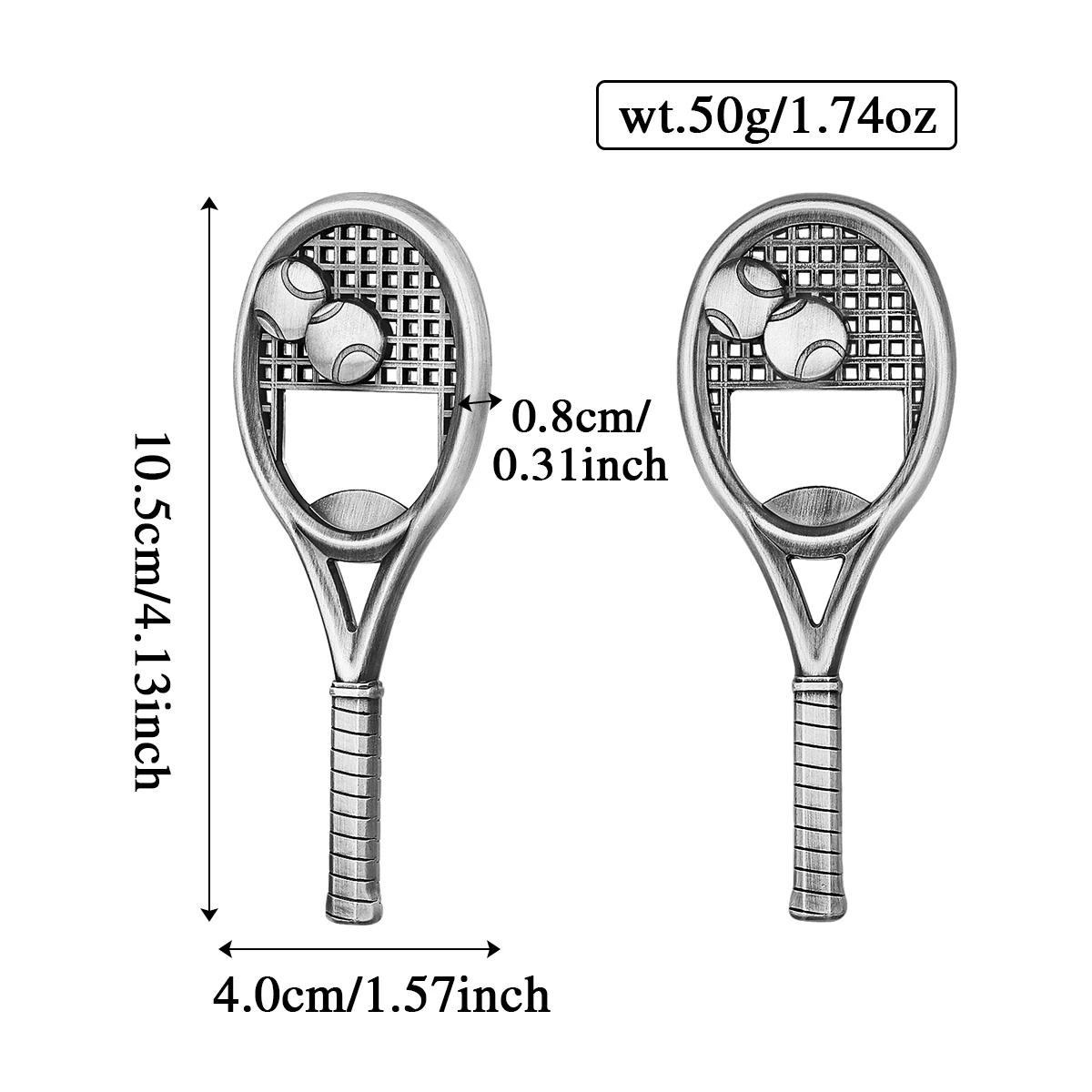 Unique Tennis Racket Shaped Metal Beer Bottle Openers Kitchen Bar Party Tool Gift Grey Black/Bronze Beer Openers